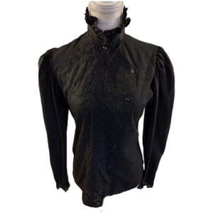 Black Victorian Goth Button Up